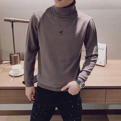 Mens Solid Color Warm Sweater Korean Woman Streetwear Fashion Pullovers 2020 Autumn New Oversize Man Sweaters