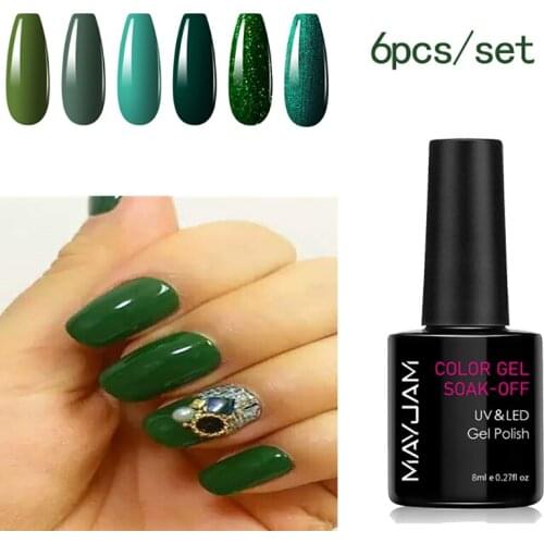 Gel Polish Set 6pcs Gel Nail Polish Semi-permanent Varnish Hybrid Soak Off Gel Varnishes Kit All for Manicure Nails Art Design