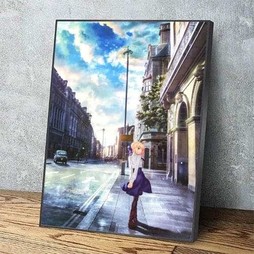 Wall Art Printed Saber in London Canvas Pictures 1 Panel Home Decoration Anime Paintings Modular Living Room Poster Framework
