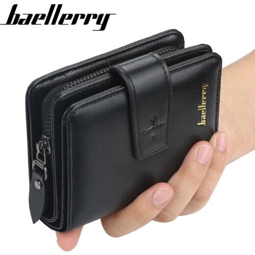 New Business Men Wallets Zipper Card Holder High Quality Male Purse New PU Leather Vintage Coin Holder Men Wallets