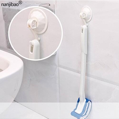 PP Material + Nylon Fiber Commode Brushes Long Handle Toilet Brush Frosted Arch Design Bathroom Cleaning Tools Accessories