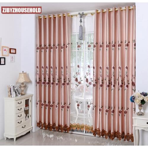 Modern and Simple Imitation Silk Shading Fabric Curtains Water-soluble Embroidered Curtains Living Room and Bedroom Curtains