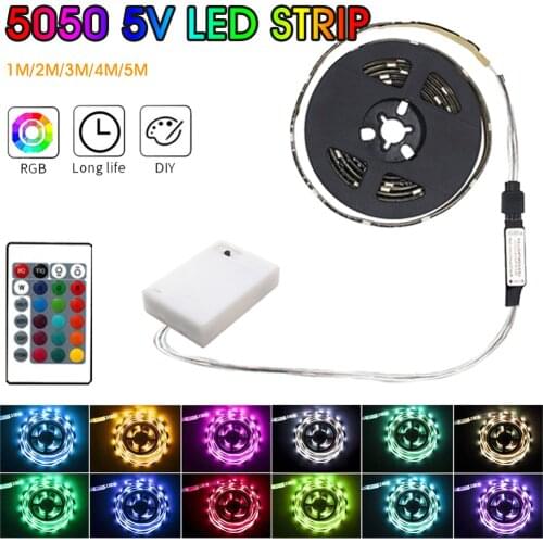 Led Strip 5050 Rgb Flexible Led Background Tape Lights Phon Remote Control Lamp Decoration For Wall Bedroom