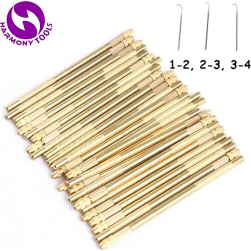 20 Sets Copper Bronze Brass Handle Ventilating Needles Tools for Making Lace Wigs Toupee Hair Accessories Weaving
