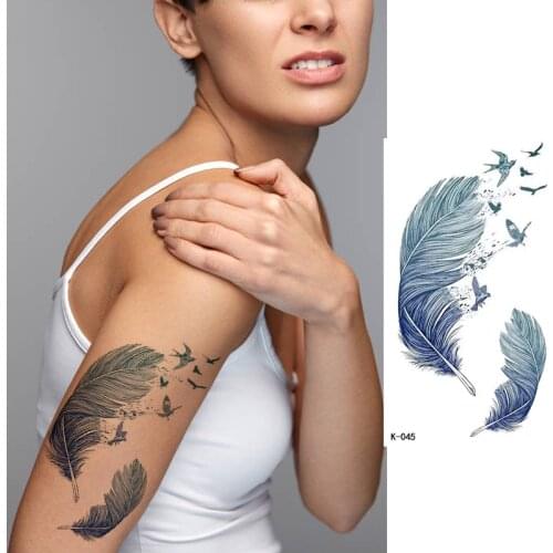 Waterproof Temporary 3D Tattoo Stickers Watercolor Flower sexy Fake Tattoos Colored Fox tattoos for girl women Body Art