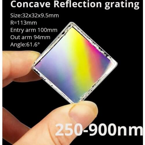 32*32*9.5mm Reticle 1200line Concave Reflection Grating for Semi-automatic Biochemical Spectrometer Working Wavelength 250-900nm