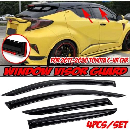 High Quality 4Pcs Car Side Window Visor Guard Vent Awnings SheltersRain Guard Door Visor For TOYOTA For C-HR For CHR 2017-2020