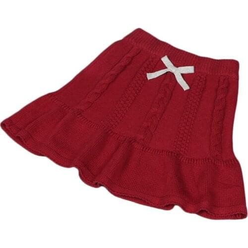 Baby Girls Skirts Knitted 2020 New Arrival INS Hot Kids Skirt Autumn Winter Clothing Gray Red Navy Cotton For 12M-5Y GS04