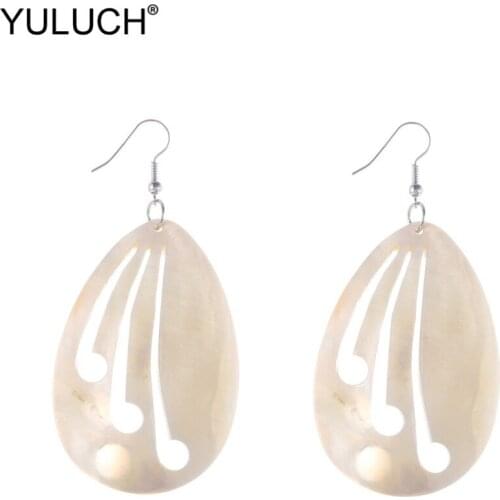 YULUCH 2019 Fashion Statement Shell Hollow Earings Ethnic Nature Long Drop Pendant Earrings For Women Jewelry Accessories Party