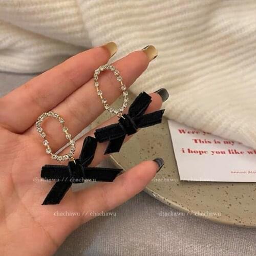 ​ZDMXJL 2021 New Fashion Womens Earrings Fine Simple Sweet Bowknot Zircon Earrings For Women Girl Party Jewelry Gifts Wholesale