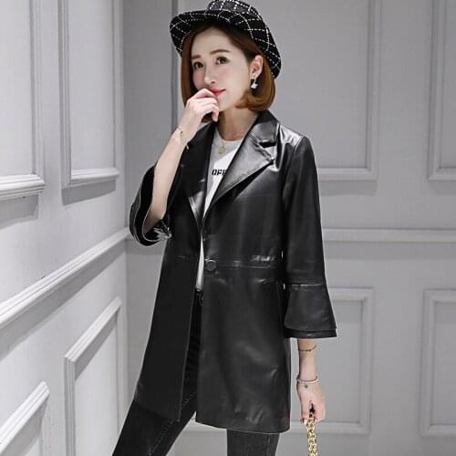 Autumn Jacket Women Sheepskin Coat Genuine Leather Jacket Women 2020 Spring Korean Fashion Long Elegant Women Coats ZD1802WPY136