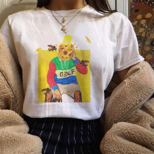 2020 Summer Funny Harajuku Printed Women T-shirt Short Sleeve Streetwear Tshirt O-Neck Tops White Casual Hip Hop Female Clothes