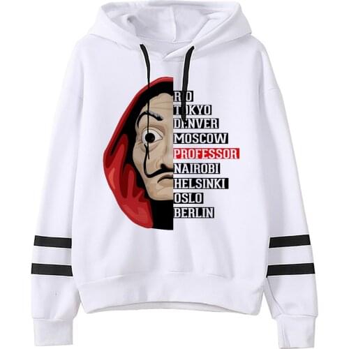 Womens La Casa De Papel Hoodies Funny Design Hooded Money Heist Tops TV Series Pullover Long Sleeve House of Paper Clothes