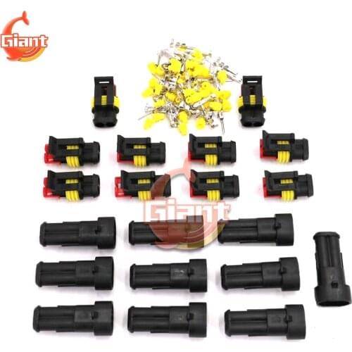 10 Sets 2 Pin Way Car Waterproof Male Female Electrical Connectors Plug For Auto Car Motorcycle Scooter Marine Plug Socket