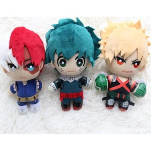 10Pcs/Set 15CM My Hero Academia Mascot Plush Pendant with Keychain Todoroki Shoto Bakugou Katsuki Midoriya Izuku Small Doll