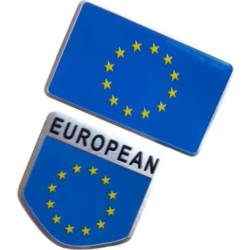 3D Metal Eu flag badge emblem decal sticker for Volkswagen Ford Fiesta Focus Renault CLIO Opel Corsa Nissan Qashqai Peugeot