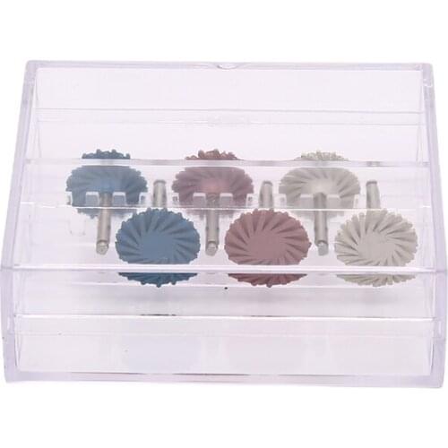 6Pcs Dental Composite Resin Polishing Disc Kit 14mm Wheel Spiral Flex Brush Burs