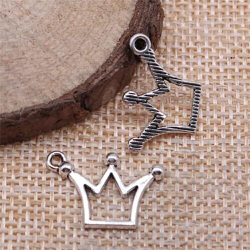 Free shipping 92pcs 20x13mm antique silver Little crown charms diy retro jewelry fit Earring keychain hair card pendant