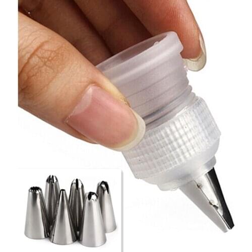 Free Shipping New Plastic Bottle Cutter + 6xStainless Steel Nozzle Set DIY Cake Decorating Tips Set [N2003]