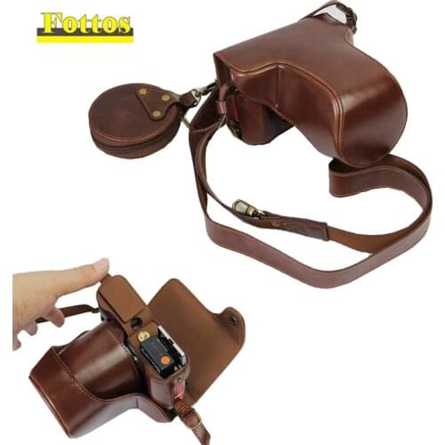 High quality PU Leather Camera bag Case For Fujifilm XA3 X-A3 XA2 XA10 XM1 X-A20 XA5 16-50 18-55 lens Cover with Bottom Opening