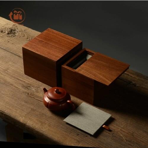 Walnut Cover Retro Upscale Teapot Antique Crafts Gift Box make up storage organizer jewerly box