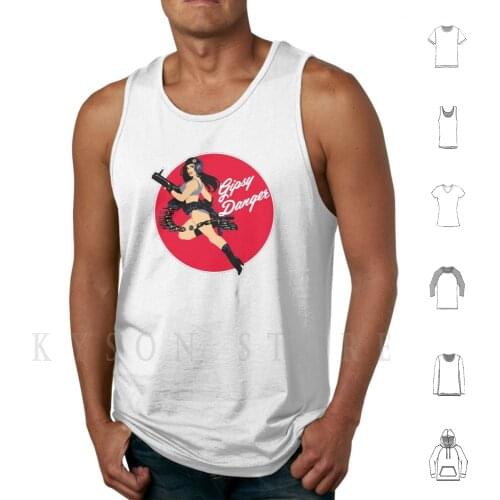 Gipsy D. Pinup Girl Tank Tops Vest 100% Cotton Pinup Girl Pin Up Gipsy Danger Sci Fi Scifi Geek Geeky Nerd Nerdy