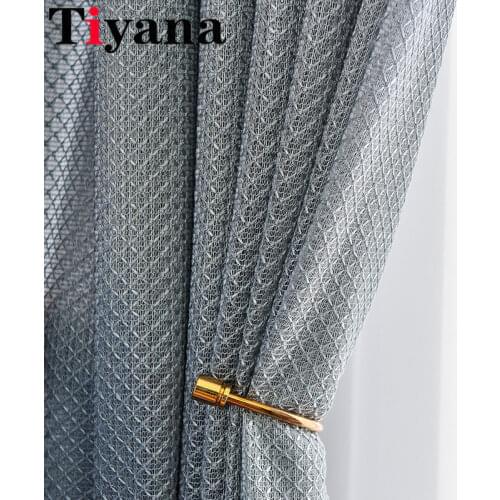 Geometry Tulle Window Curtains For Living Room Bedroom European Style Sheer Voile Curtains Window Treatments Drapes Blind JK149Z
