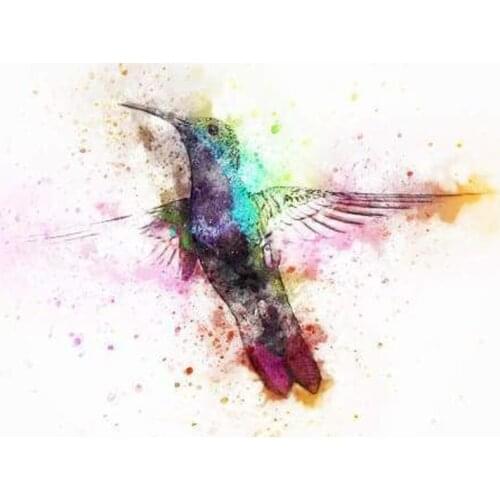 GLymg Bright Rhinestones DIY Diamond Painting Kits Hummingbird Watercolor Diamond Handicrafts Embroidery Diamond Wall Arts Decor