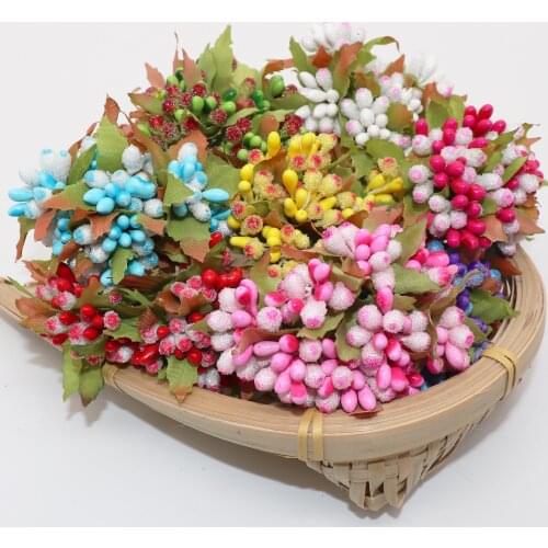 10pcs Artificial Glass Berries Fruit Red Cherry Plastic Fruits For Home Wedding Decoration Fake Strawberry Mulberry Flower