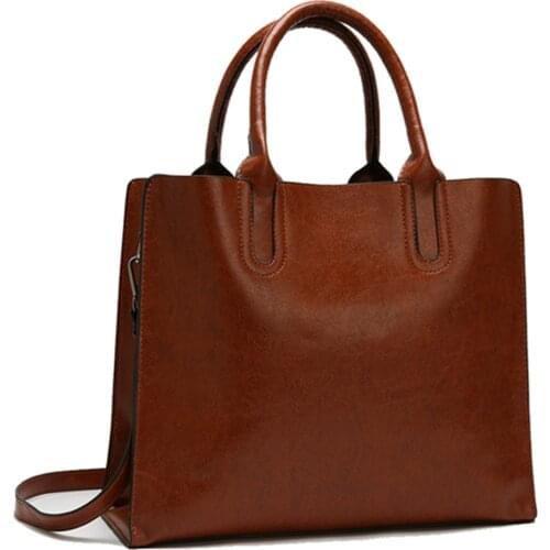 Leather Handbags Big Women Bag High Quality Casual Female Bags Trunk Tote Spanish Brand Shoulder Bag Ladies Large Bolsos