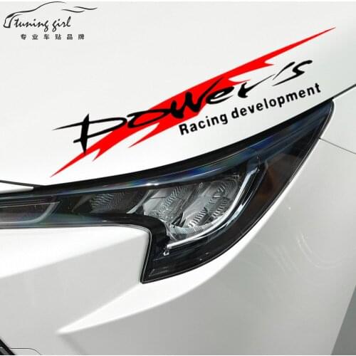 Car Stickers 30cm Reflective Powers Racing Development Creative Decals For Hood Auto Tuning Styling D16