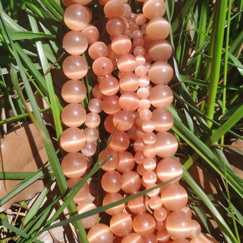 Natural Orange Cat Eye Stone Round Beads for Jewelry Making 4/6/8/10/12mm 15" Diy Spacer Loose Beads Wholesale Perles Bijoux