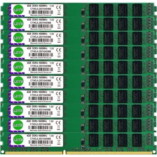LDYN 50 Pcs or 100 Pcs Ram DDR3 4GB PC3 1600 1333MHz 1Rx8 Desktop Memory 240pin 1600mhz 10600 12800 Module DIMM RAM DDR3