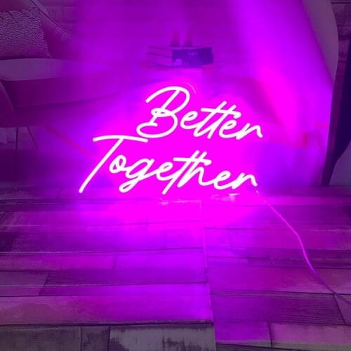 'Better Together' Neon Sign Gift Custom Clear Acrylic Led Light Sign Wall Art Holiday Party Decor