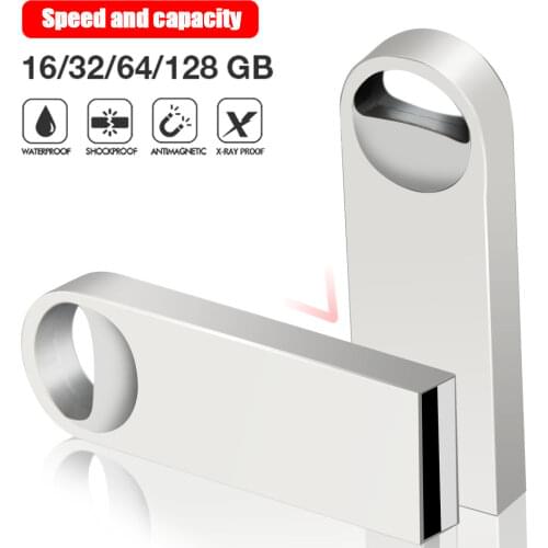 Metal USB Flash Drive USB2.0 128GB 64GB 32GB 16G Flash Drives Memory Stick Pen Drive USB Stick Waterproof Metal Memoria Cel Usb