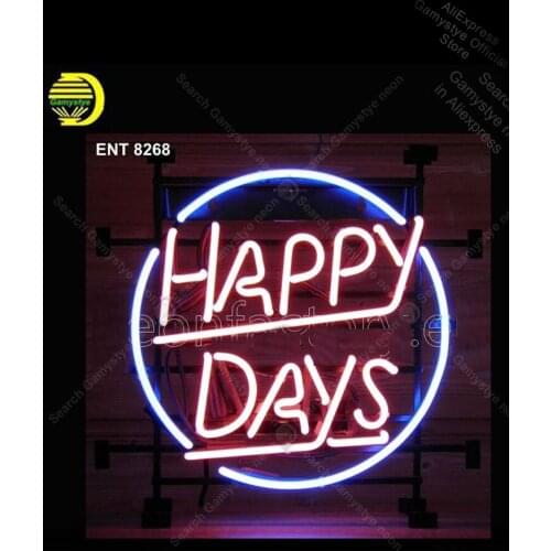 Neon Sign for Happy Days Neon Bulb Sign Custom Light up wall sign for Room Warehouse Sign outdoor lighting store Cool Neon Signs