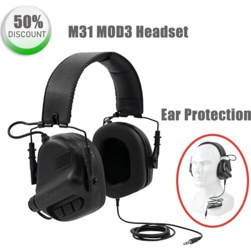 New Tactical Headset M31 MOD3 Upgrade Version Best Noise-resistant Military Shooting Headphone for Airsoft Shooting Aviation