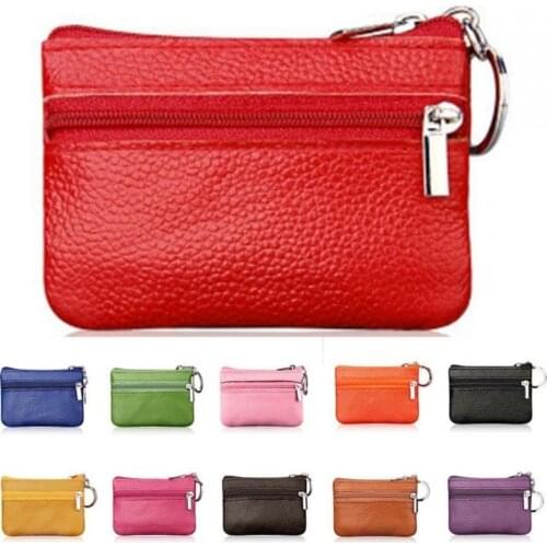 2019 New Brand Men Soft Genuine Leather Card Holder Women Coin Purse Key Holder Zip Wallet Pouch Bag Purse #DD