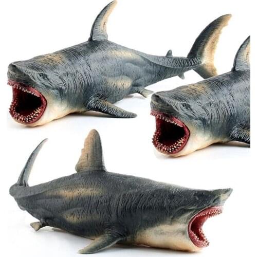 New 25CM Large Simulation Animal Horror Megalodon Model Figure Doll Kids Adult Toys Shark Cognitive Learning Ornaments Gift
