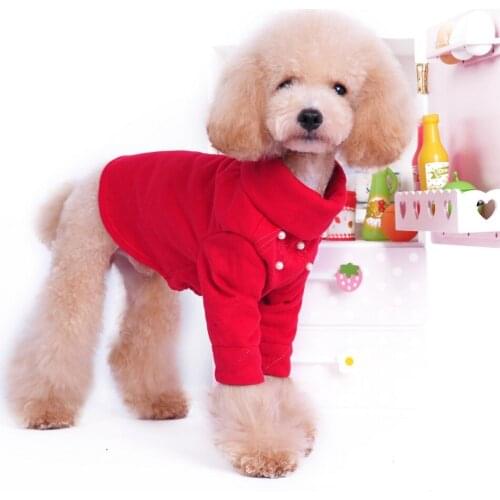 New Style Plain Colors Puppy Dogs Warm High Collar Shirt Pets Pullover Cotton Clothes Pearl Bottoming High Collar Shirt