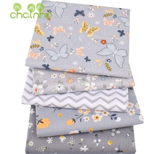 Printed Twill Cotton Fabric,2021 Gray Floral Series,Patchwork Clothes For DIY Sewing Quilting Baby & Childs Bedclothes Material