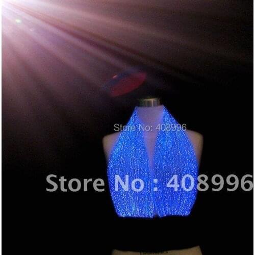 Sexy optical fiber fabric luminous bra
