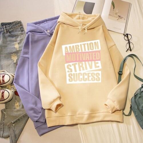 Sweatshirt Hoodie with Dropped Shoulders & Front Logo Kangaroo Pockets Women Oversized Hoodies Korea Style Hooded