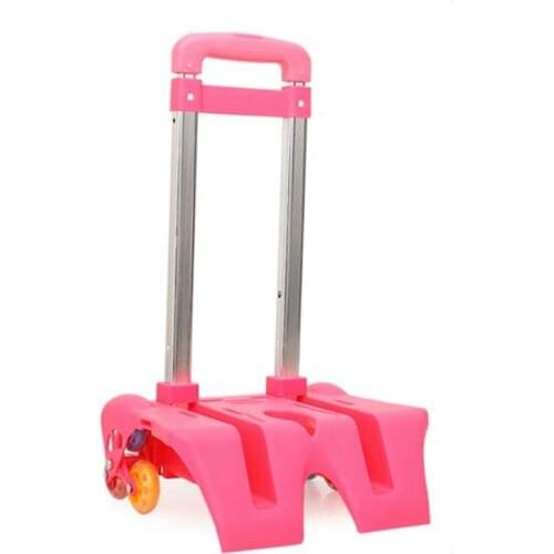 High quality Folding Pulling Rod Bracket Rolling Cart 3 wheel Trolley School Bags Parts Kids Cartoon Accessories For Boys Girls