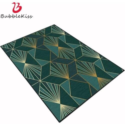 Bubble Kiss Area Rug For Bedroom European Dark Green Gold Geometric Carpet Carpets For Living Room Nordic Decoration Home Decor