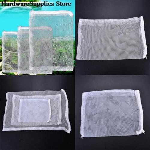 1pc S/M/L Aquarium Filter Zipped Net Mesh Bag 3 Size Fish Tank zip Filter Bags