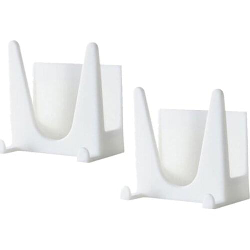2 Pcs Kitchen Wall Mounted Pan Pot Cover Lid Sticky Holder Cooking Tool Shelf Organizer Multi-function AXYC