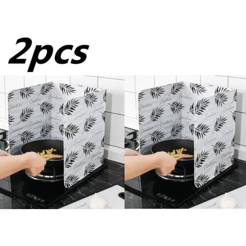 2Pcs Kitchen Aluminum Oil High Temperature Gas Stove Splash Proof Baffle Aluminum Film Oil Separator Kitchen Home Cooking Tools