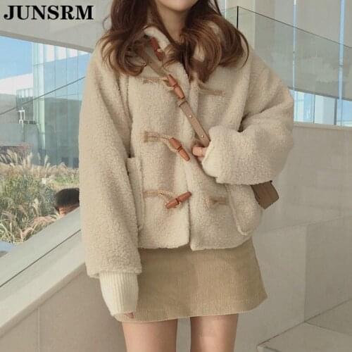 2020 Autumn Winter New Teddy Faux Fur Coat Jacket Women Chic Korean Cute Sweet Lambswool Coats Harajuku Fuzzy Manteau Femme Ropa