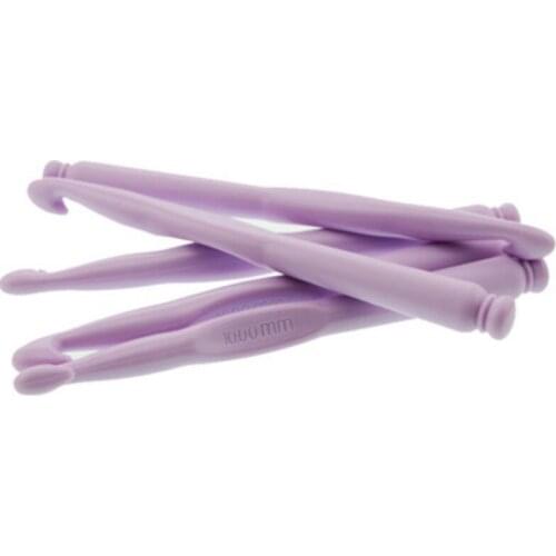 3Pcs 10mm Pure Purple Plastic Handle Crochet Hook Knitting Needles Thick Head Tools DIY Crafts Accessories